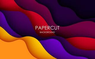 multi colored abstract yellow purple red papercut overlap layers background. eps10 vector