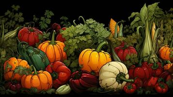 Background of various kinds of fresh vegetables photo