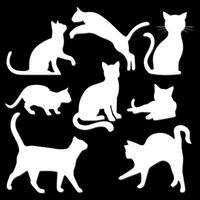 Cat silhouette design vector. Collection of cat silhouette design vector