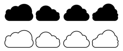 Clouds silhouette isolated, Outline clouds vector