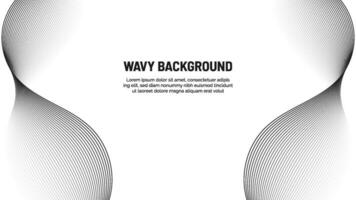 Geometric wavy lines abstract background vector