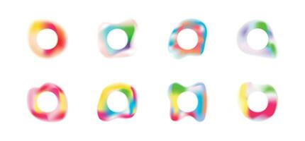 Set of abstract gradient vector. Colorful graphic form in modern style with different organic shapes and dynamical color. Fluid gradient elements perfect for presentation, business, media, banner. vector