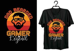 Gamer T-shirt Design. Funny Gift Item Gamer T-shirt Design For All People And Game Lovers. vector