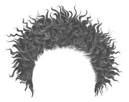 trendy curly disheveled african gray hair  . realistic  3d . fashion beauty style .unisex women  men vector