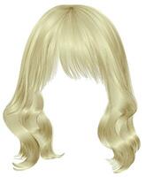 trendy woman long hairs  blonde  colors .  beauty fashion .  realistic 3d vector