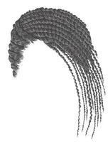 de moda africano pelo trenzas. gris vector