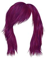 trendy  woman  hairs bright pink color . medium length . beauty style . realistic  3d . vector