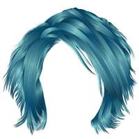 trendy woman disheveled hairs blue colors .  beauty fashion .  realistic 3d vector