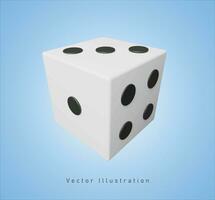 white dice in pixel art style vector