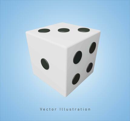white dice in pixel art style
