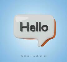 hello chat box in 3d vector illustration