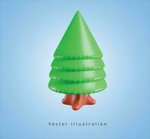 spruce tree in 3d vector illustration