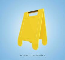 yellow stand board in 3d vector illustration