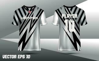 Abstract textured sports jersey design t-shirt for racing, football, gaming, motocross, cycling. Mockup vector design template.