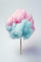 Tasty cotton candy on white background, AI Generated photo