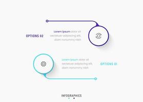 Vector Infographic label design template with icons and 2 options or steps. Can be used for process diagram, presentations, workflow layout, banner, flow chart, info graph.