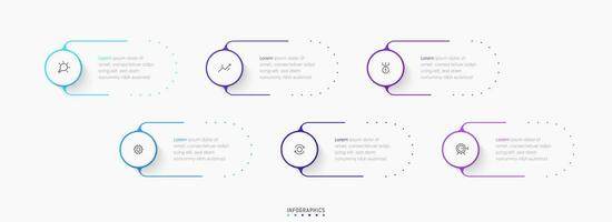 Vector Infographic label design template with icons and 6 options or steps. Can be used for process diagram, presentations, workflow layout, banner, flow chart, info graph.