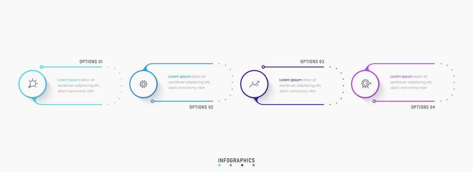 Vector Infographic label design template with icons and 4 options or steps. Can be used for process diagram, presentations, workflow layout, banner, flow chart, info graph.