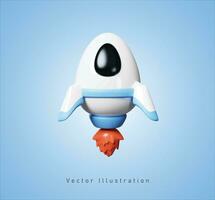 rocket ship in 3d vector illustration