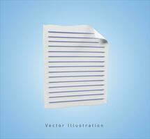 text paper in 3d vector illustration