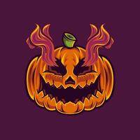 The Pumpkin Head Character Design with a very Scary halloween theme vector