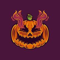 The Pumpkin Head Character Design with a very Scary halloween theme vector