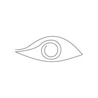 Eye drawn in one continuous line. One line drawing, minimalism. Vector illustration.