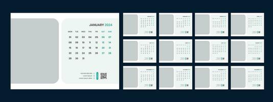 Desk Calendar Template 2024 vector