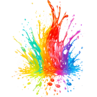 Colorful Splashes Transparent Ai Generative Background png