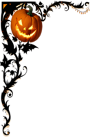 Halloween Pumpkin Border Frame Ai Generative png