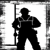 Hard Working Man Silhouette Ai Generative png