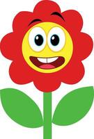 Funny flower cute face cartoon vector