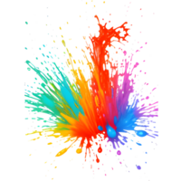 Colorful Splashes Transparent Ai Generative Background png