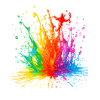 Colorful Splashes Transparent Ai Generative Background png