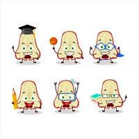 School student of slice of watter apple cartoon character with various expressions vector