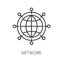 CDN, content delivery network outline icon vector