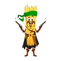 Cartoon filini Italian pasta pirate character vector