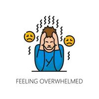 Feeling overwhelmed psychological disorder problem vector