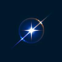 Light flare sparkle, shine flash and glow effect vector