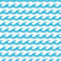 Blue ocean and sea water waves seamless pattern vector