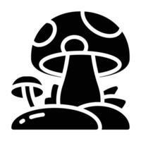 Mushroom Glyph Icon vector
