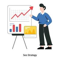 SEO Strategy Flat Style Design Vector illustration. Stock illustration