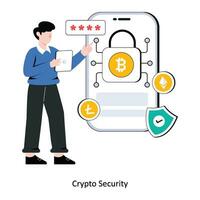 Crypto Security Flat Style Design Vector illustration. Stock illustration