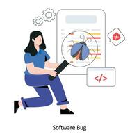 Software Bug Flat Style Design Vector illustration. Stock illustration