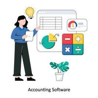 Accounting Software flat style design vector illustration. stock illustration