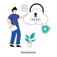 nube seguridad plano estilo diseño vector ilustración. valores ilustración