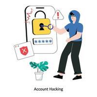 Account Hacking Flat Style Design Vector illustration. Stock illustration