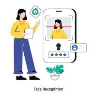 Face Recognition Flat Style Design Vector illustration. Stock illustration