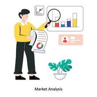 Market Analysis Flat Style Design Vector illustration. Stock illustration