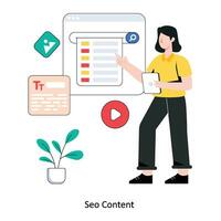 seo contenido plano estilo diseño vector ilustración. valores ilustración